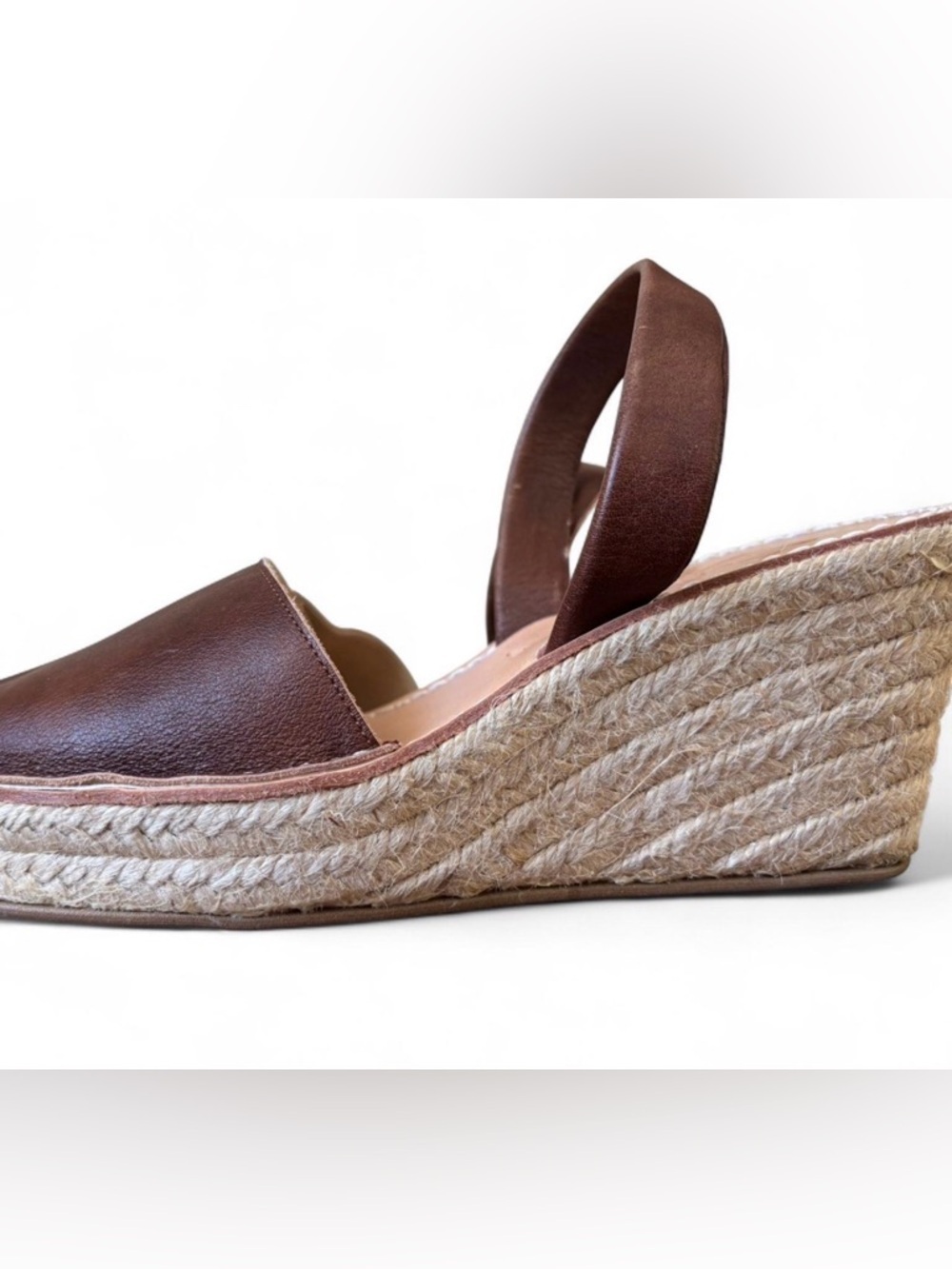 S'avam Leather Menorcan Avarca Wedge Sandals Size 40 us 9 Women's Brown Color - Picture 7 of 7